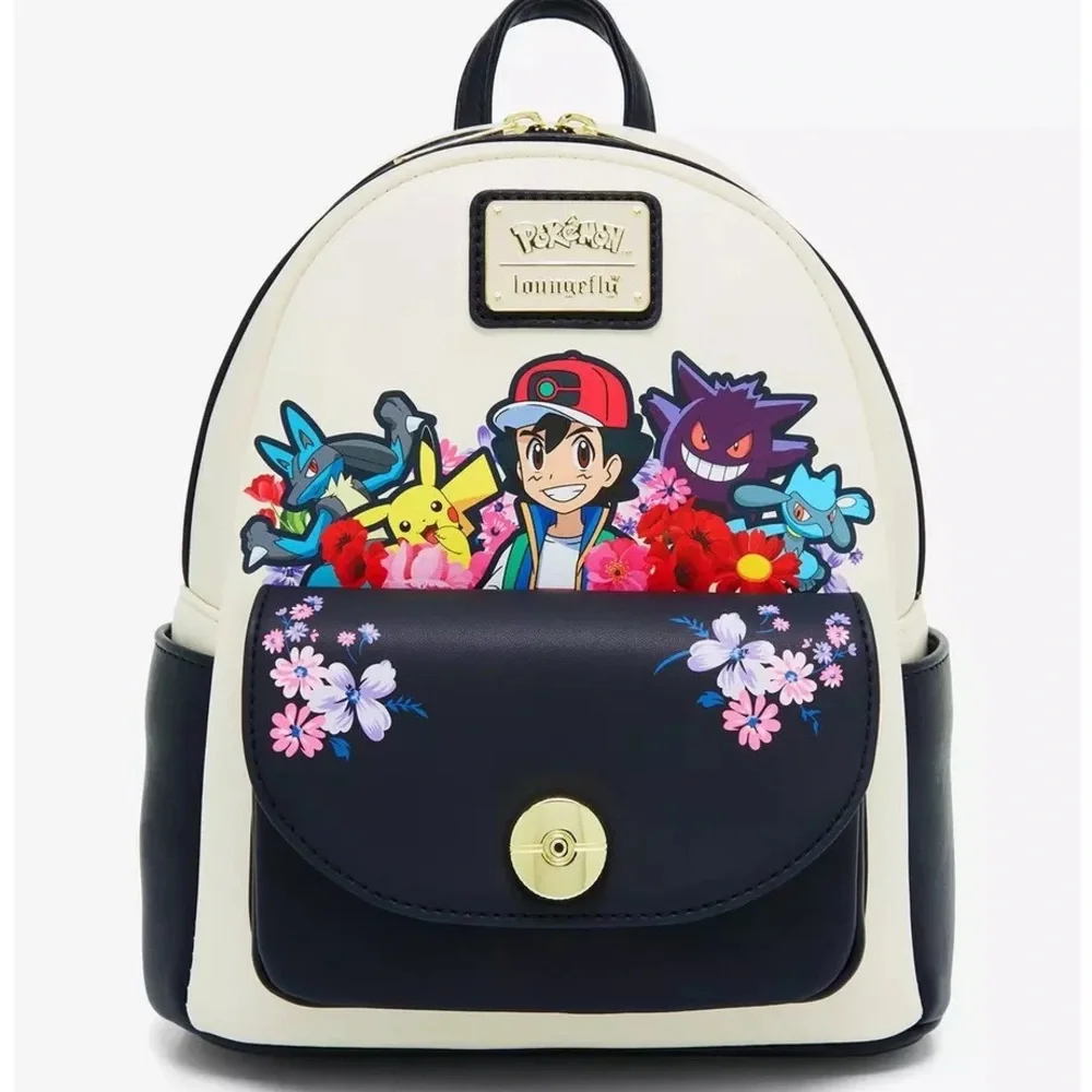 Loungefly Pokémon Ash‎ & Pokémon Floral Mini Backpack BoxLunch Exclusive